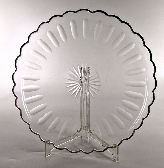 Biedermeier wielka stara patera półmisek szkło ołowiowe lata 1890