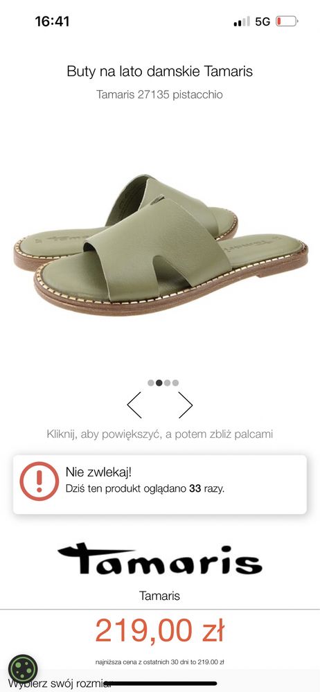 Klapki skórzane Tamaris