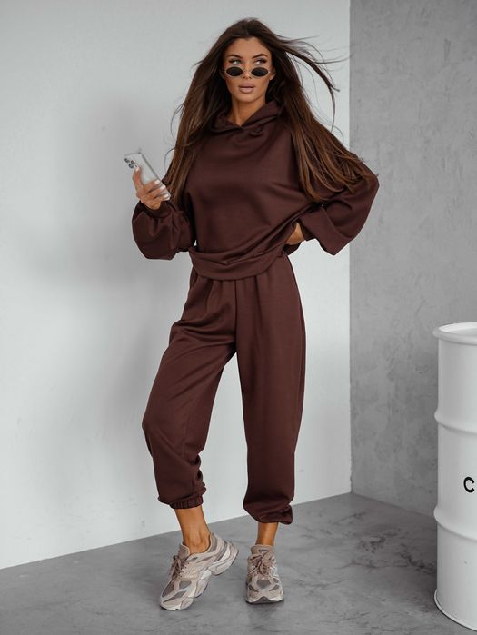 Komplet dresowy damski czekolada L/XL (40/42)