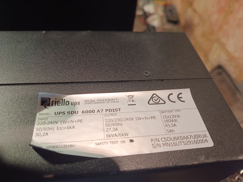 UPS Riello Sentinel Dual SDU 6000 zasilacz awaryjny 100% sprawdzony
