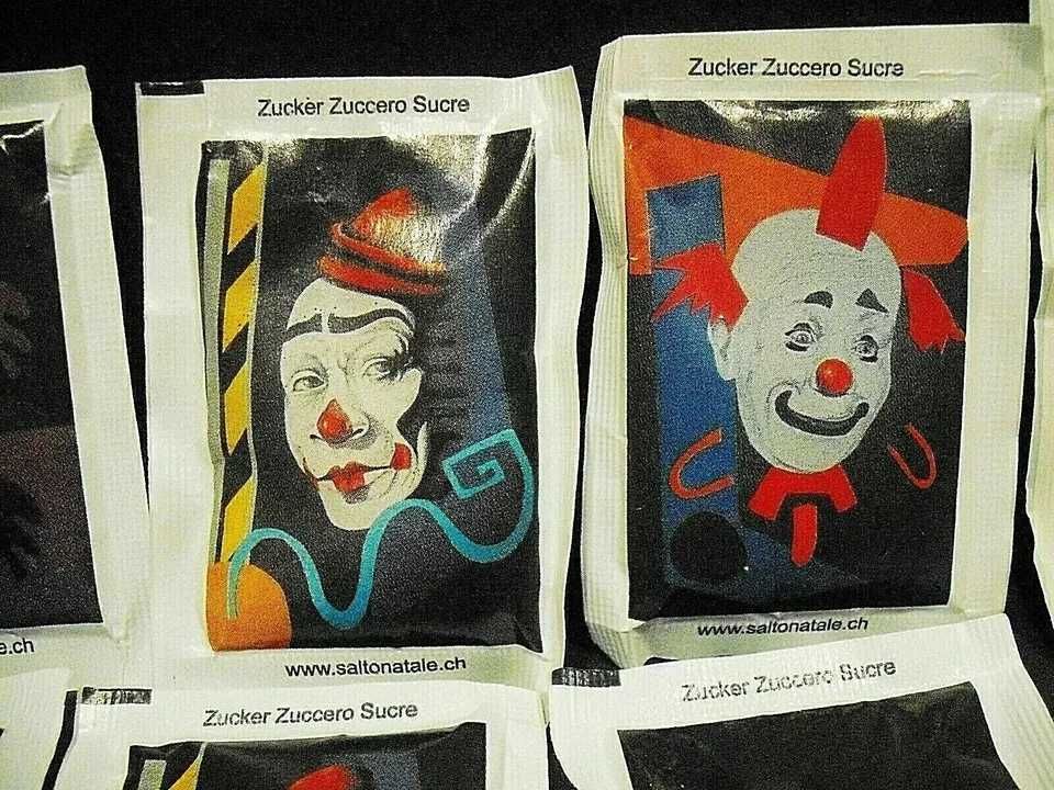 12 collections sugar packets, made in Switzerland