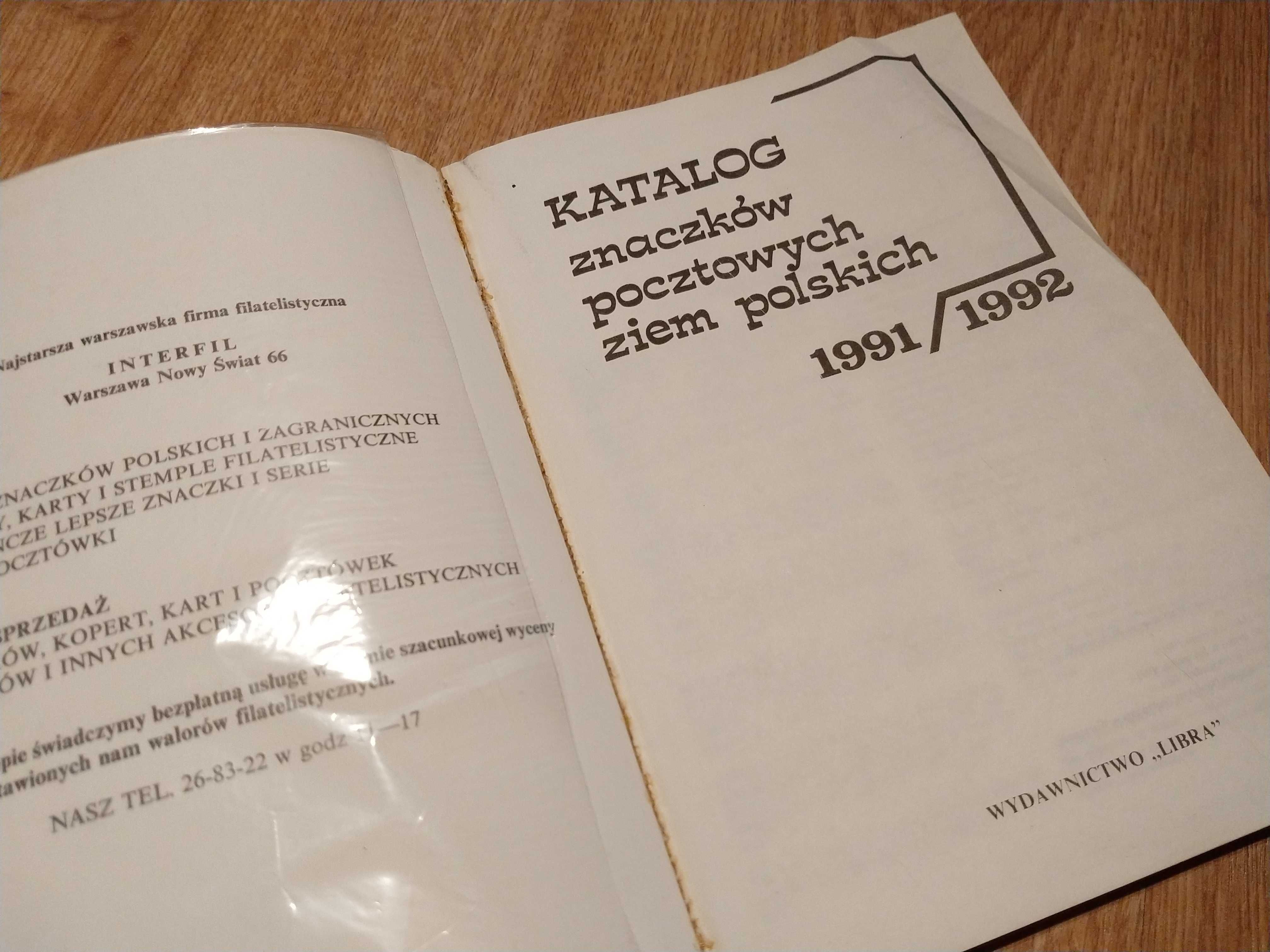 Katalog znaczków pocztowych ziem polskich 1991 / 1992