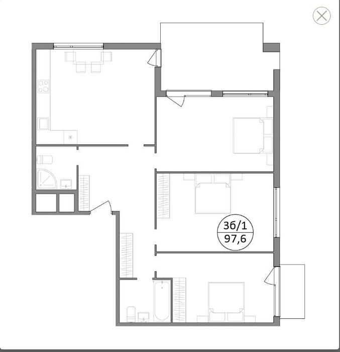 Продаж 3-кімнатної квартири в ЖК "Грінвуд 3" смт. Брюховичі