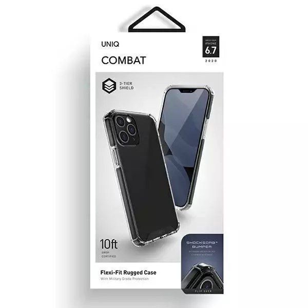 uniq combat iphone 12 pro max 6.7" noir/noir carbone