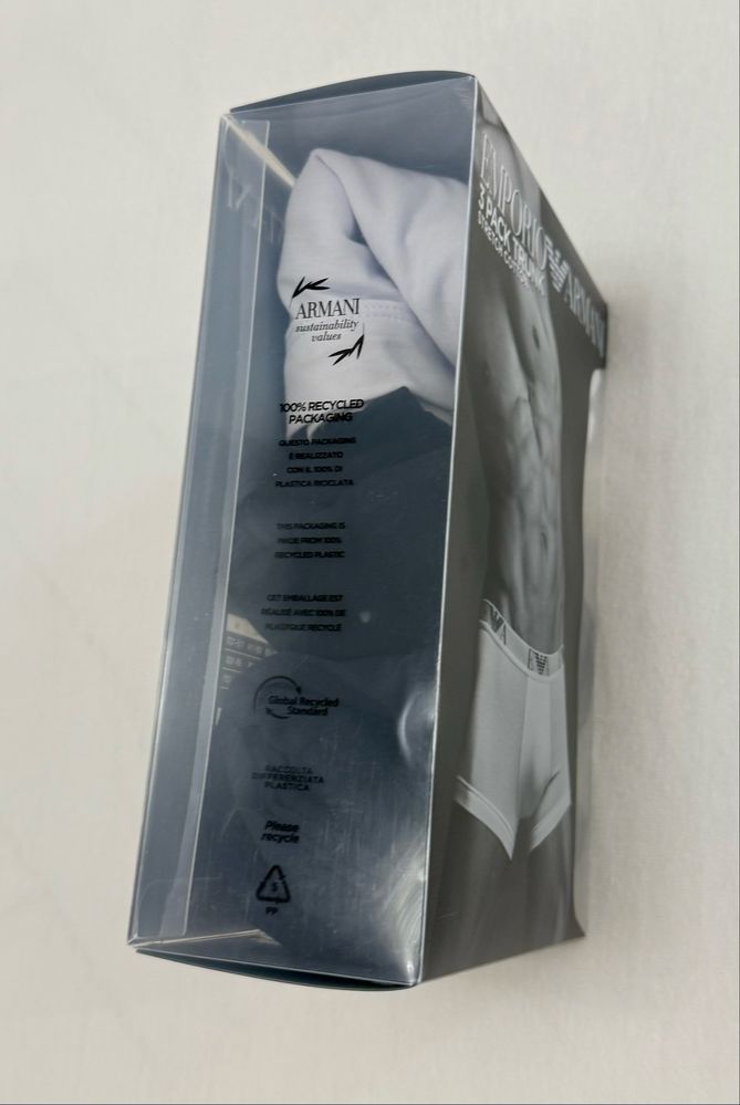 Majtki bokserki Stretch Cotton Emporio Armani 3 pack XL białe granat c