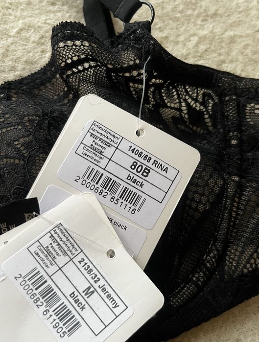 Чорний прозорий комплект білизни Jasmine 80B , M новий