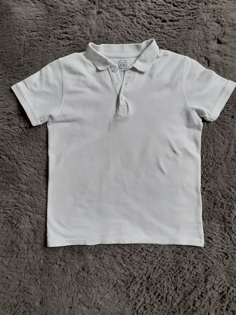 Koszulka biała polo Smyk 134