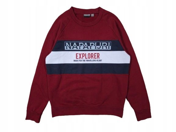 NAPAPIJRI Bluza Crew Neck Męska Logowana r. M