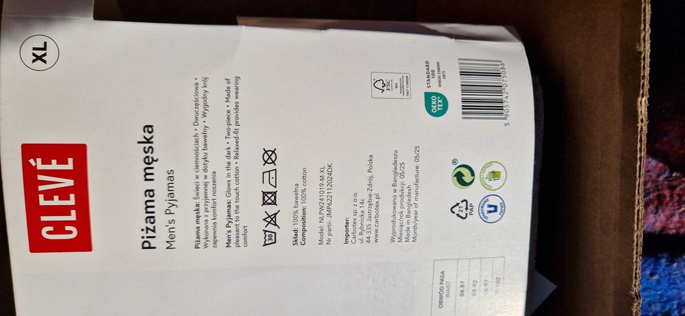 piżama męska rozmiar xl nowa