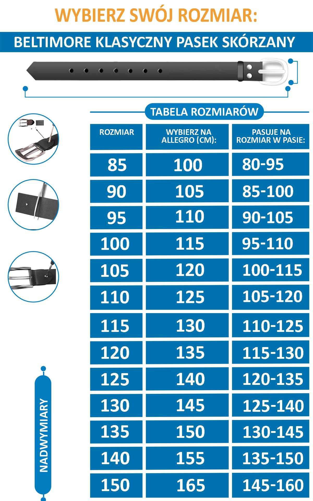 Pasek męski Brązowo-czarny dwustronny , szeroki skórzany dla mężczyzny