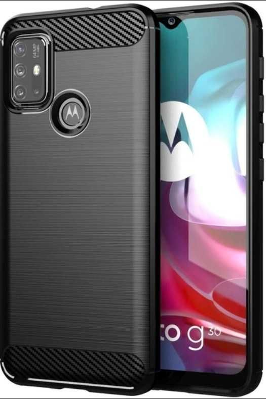 Противоударный чехол накладка для Motorola G10 G20 G30 карбон 2 цвета