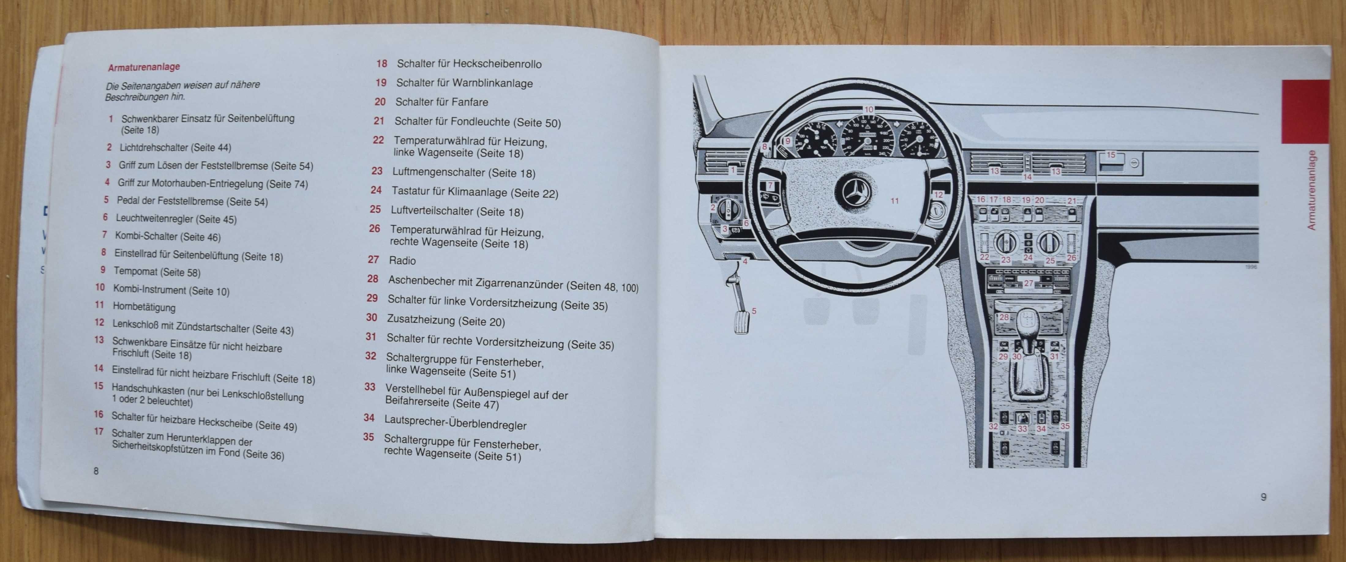 Instrukcja obsługi Mercedes 200 rok 1987