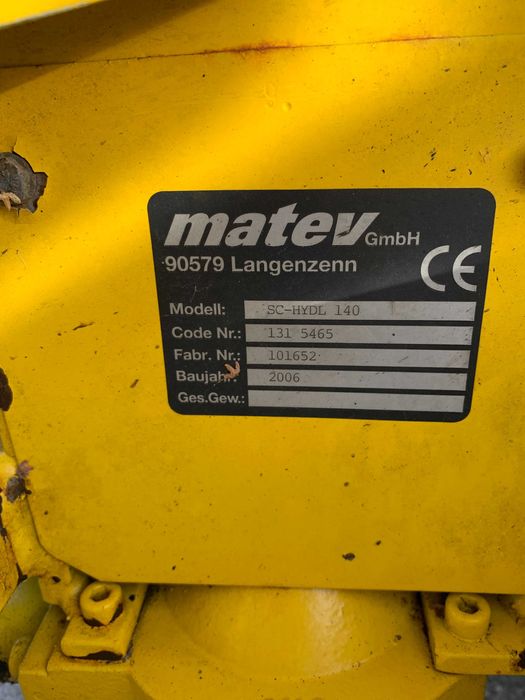 Zamiatarka Matev, wałek wom, tuz, hydraulika(KUBOTA,ISEKI,YANMAR)