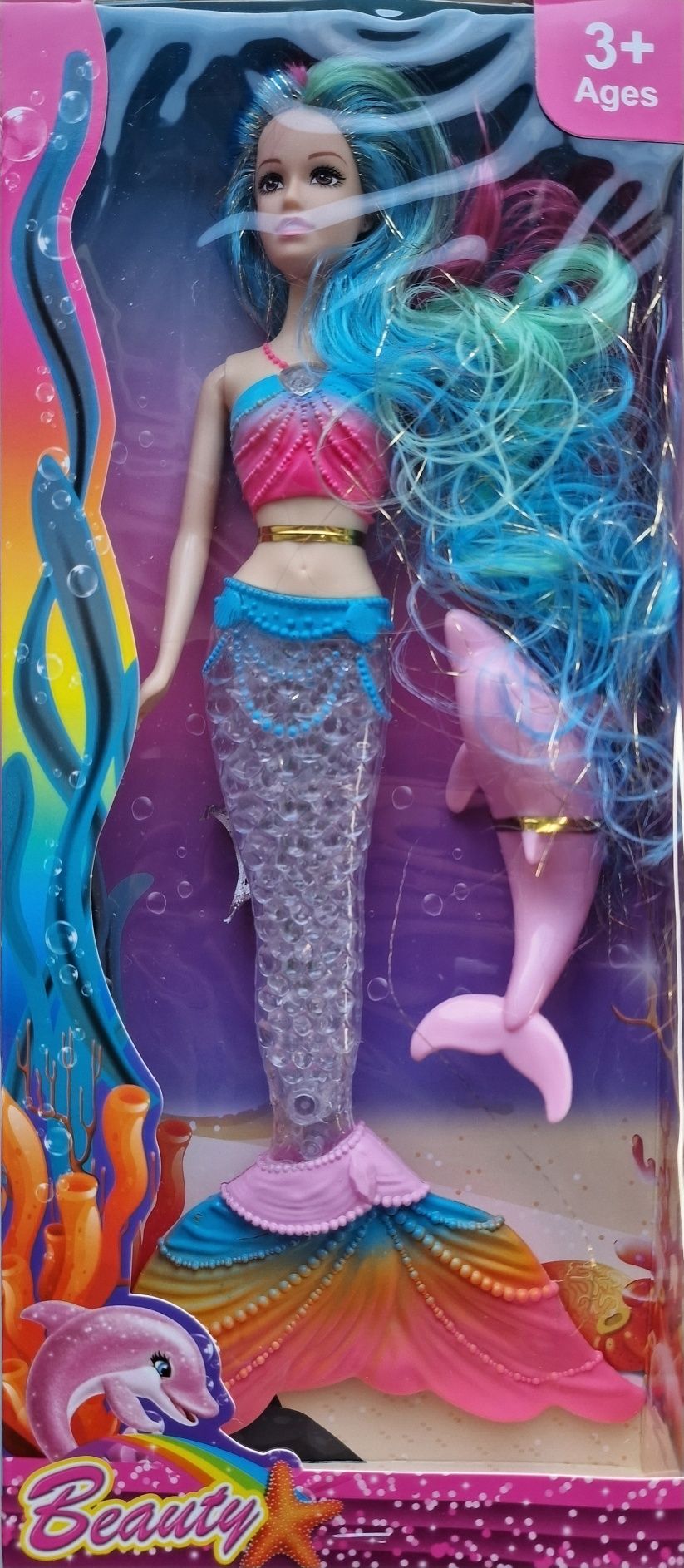 Lalka laleczka Syrenka z delfinem prezent okazja