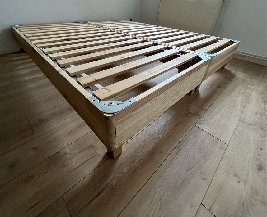 Rama łóżka LYNGÖR 140x200 podstawa łóżko kontynentalne Ikea stelaż