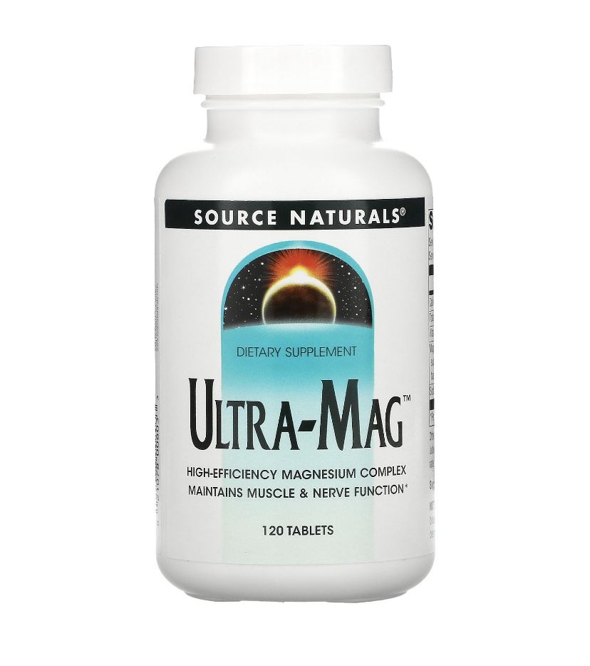 Source Naturals, Магний, Магне В6, Ultra-Mag, таблетки, капсулы