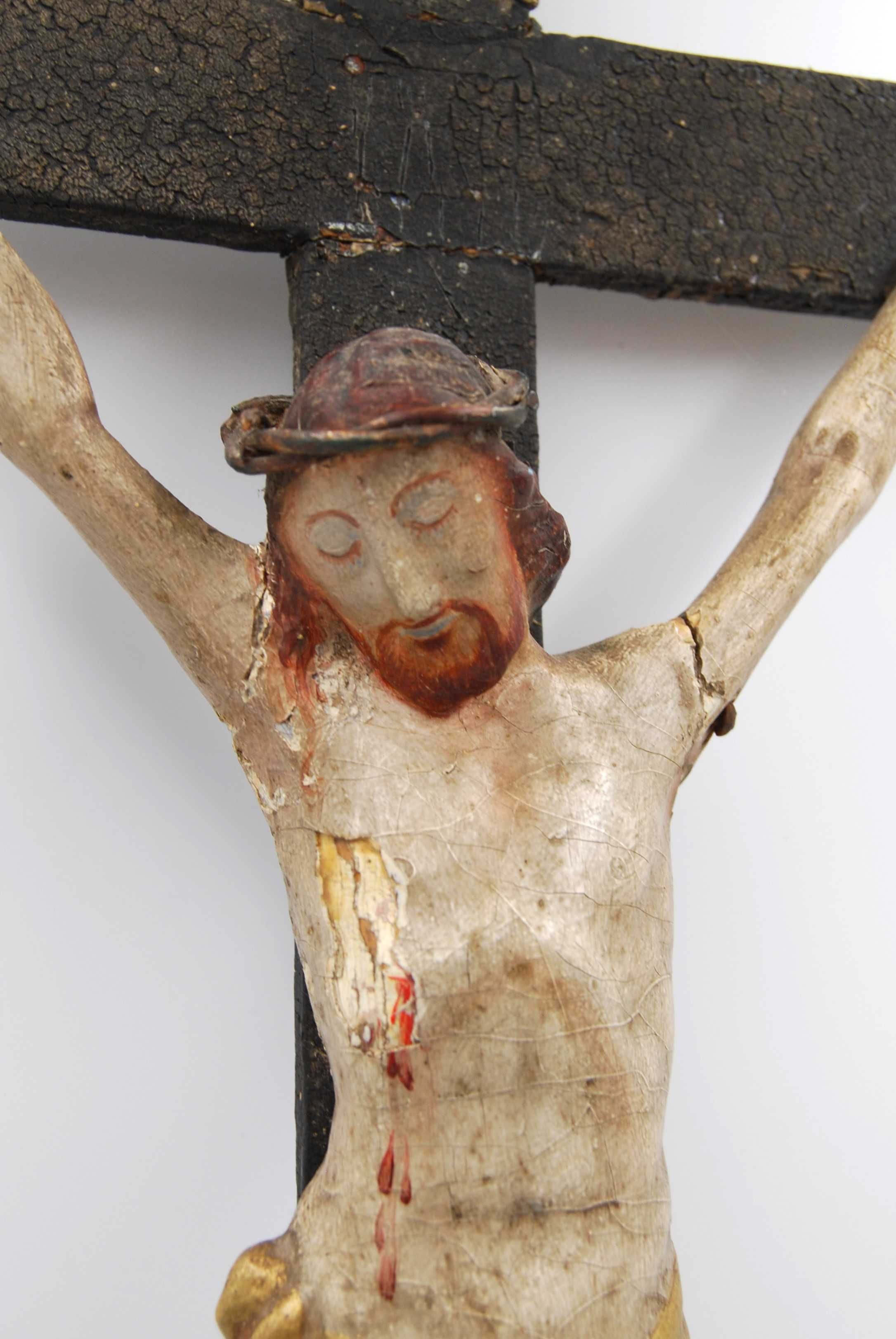 Krucyfiks - Jezus na krzyżu rzeźba XIX wiek