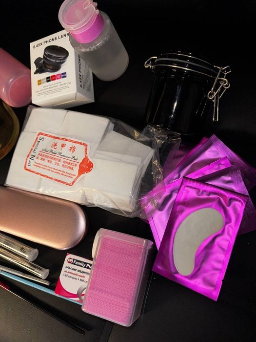 Матеріали для нарощування вій, пінцет, вії