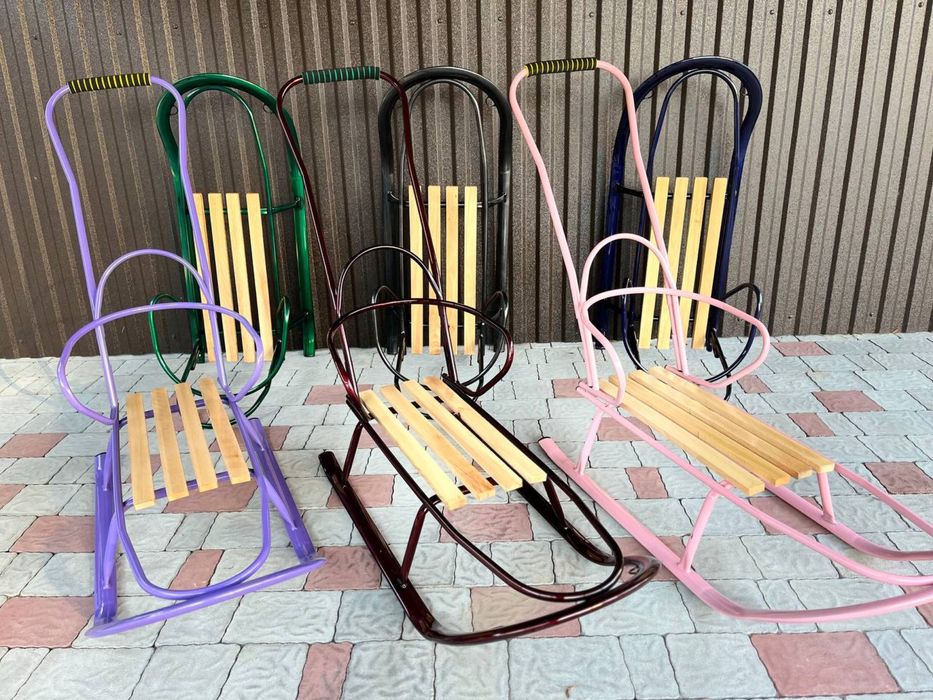 Санки дитячі Царські з спинкою та ручкою дитячі сани