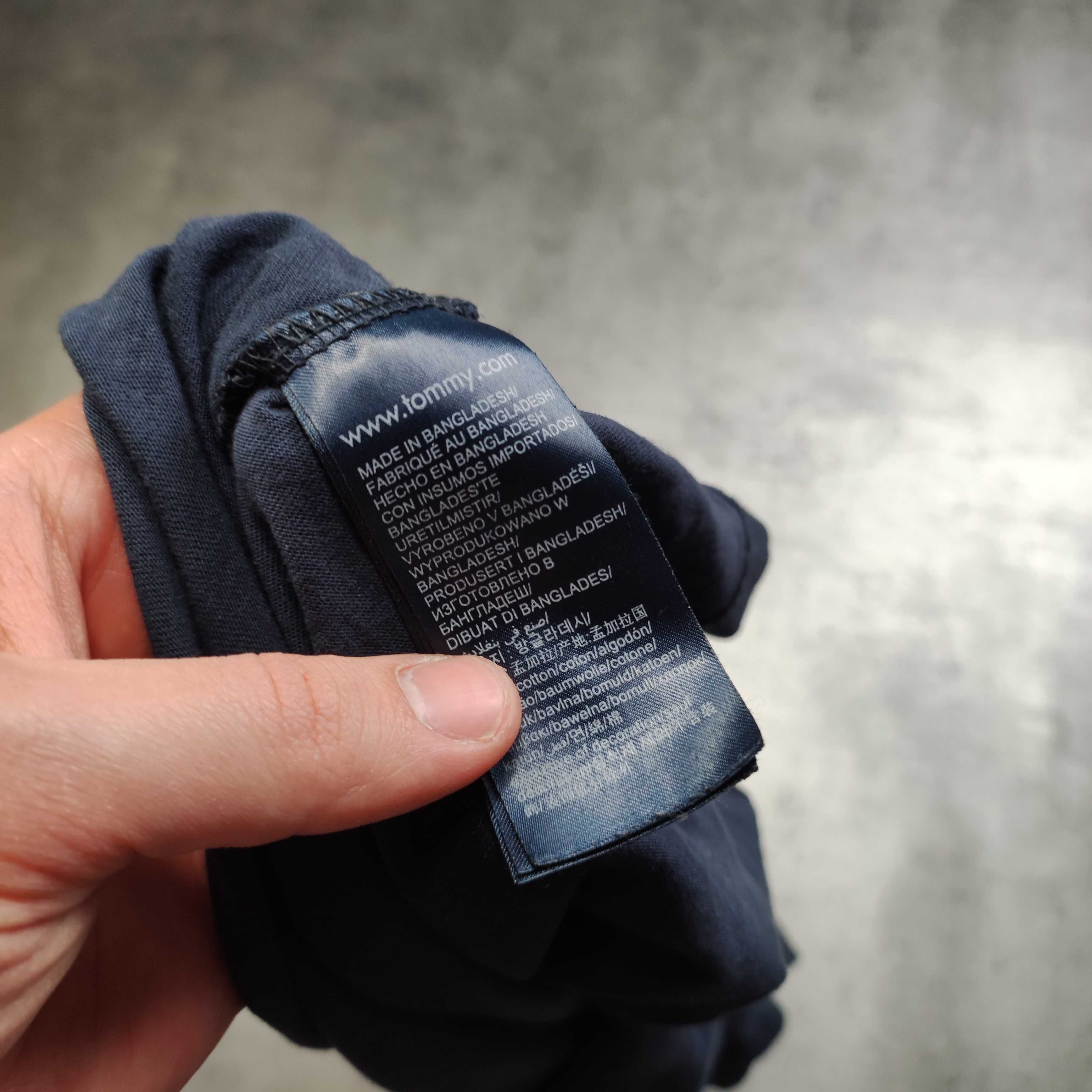 MĘSKA Koszulka Bawełna Casual Basic Granatowa Tommy Hilfiger Jeans