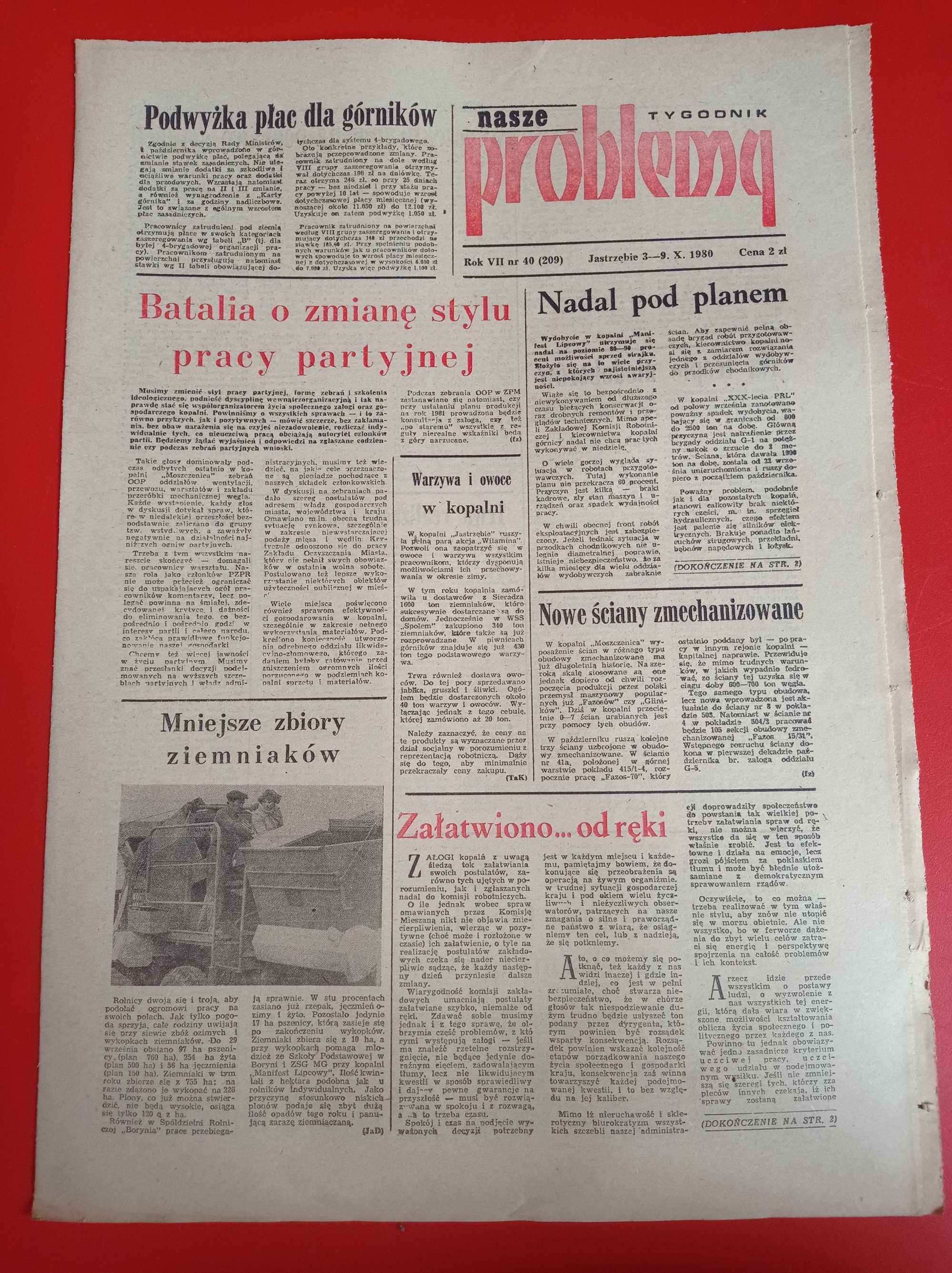 Nasze problemy, Jastrzębie, nr 40, 3-9 października 1980