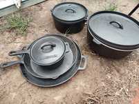 Jamestown Garnki Kociołek Grill Żeliwo Patelnia Trójnóg Garnek