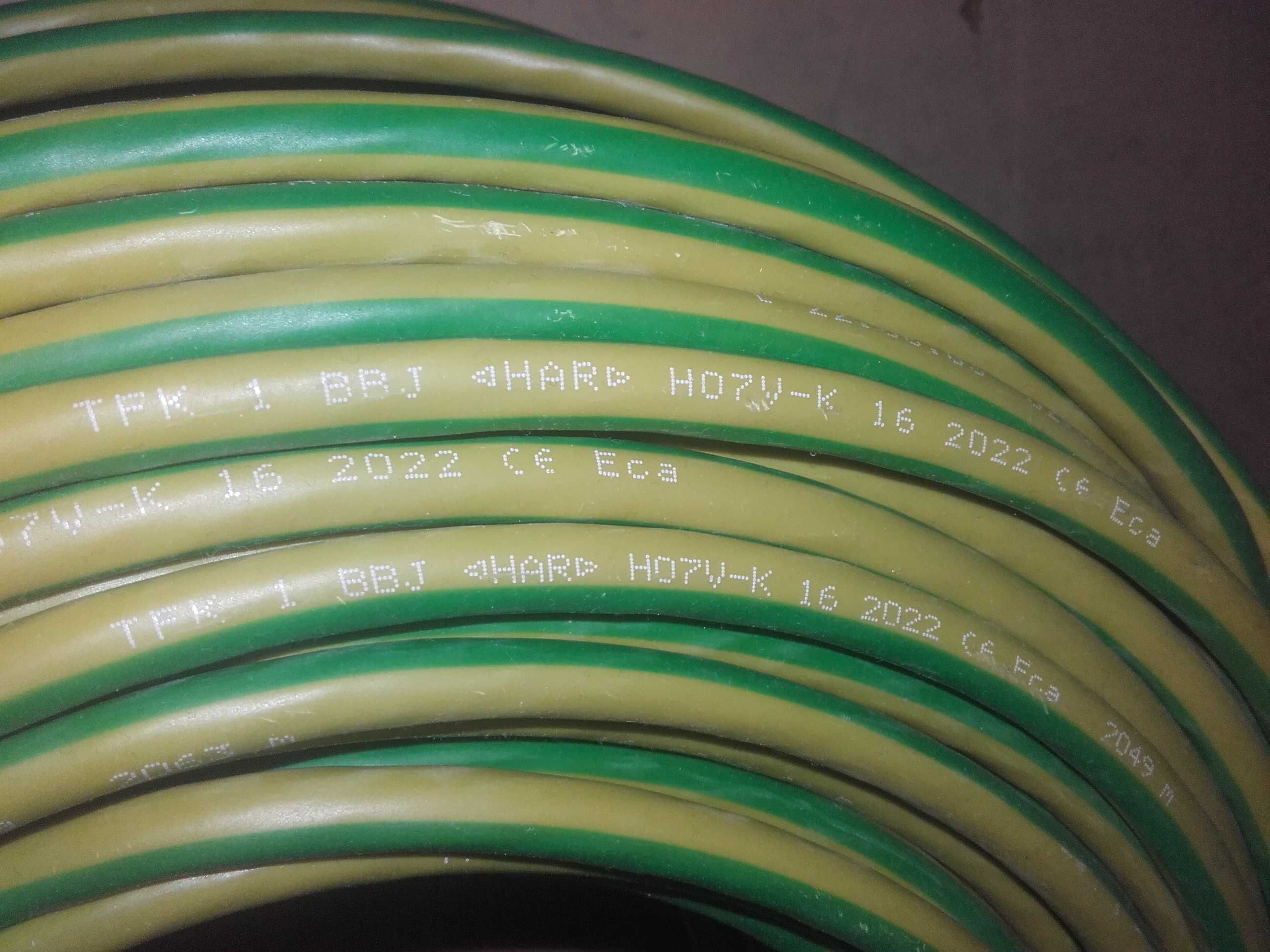 Przewód/Kabel  H07V-K   16mm  Żółto-Zielony