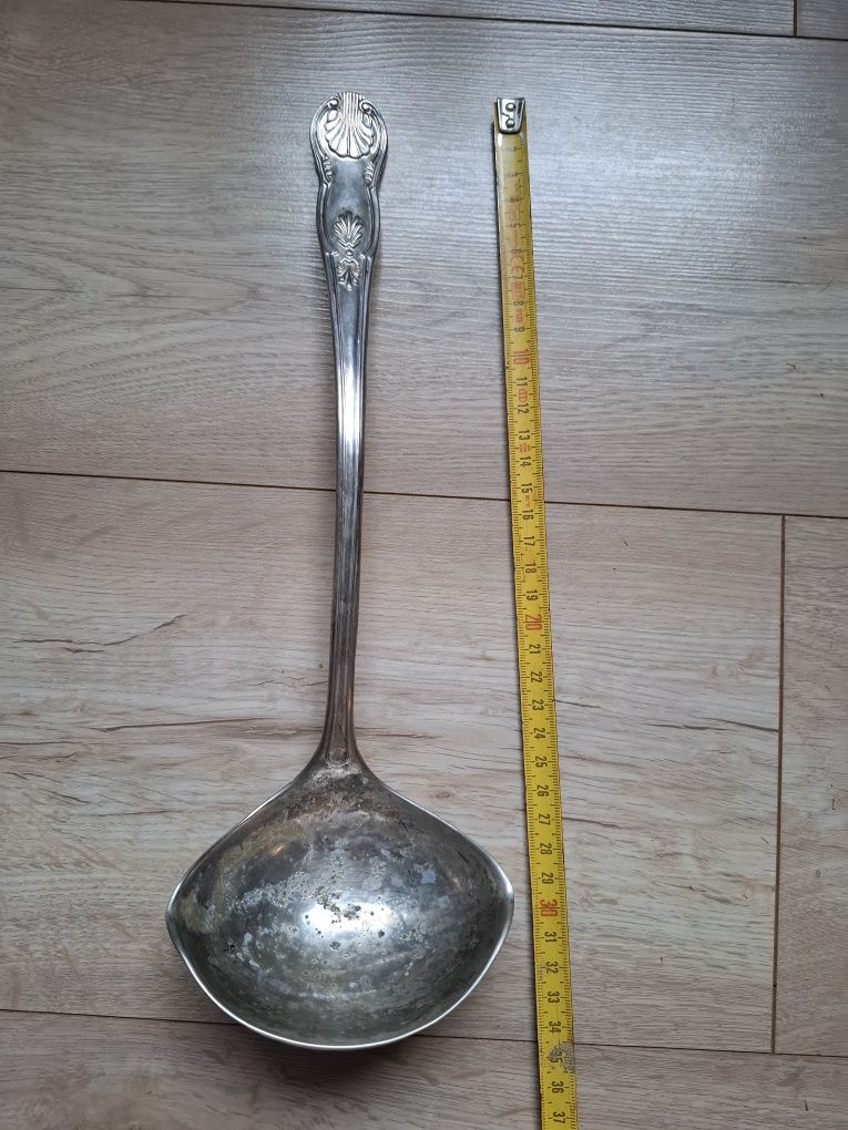 Stara duża chochla, łyżka wazowa, do sosów