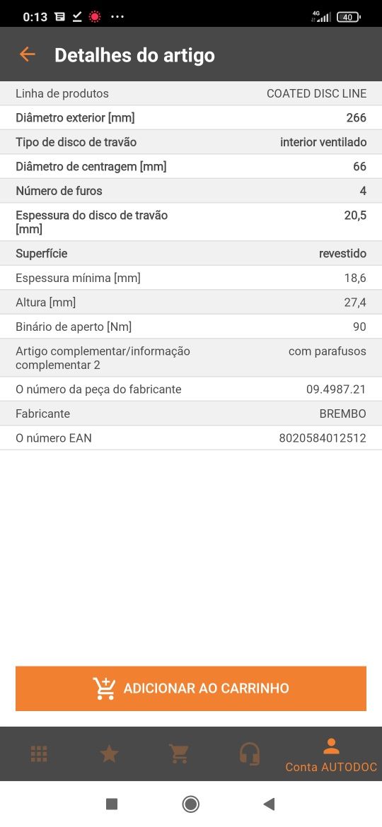 Discos e pastilhas travão Brembo