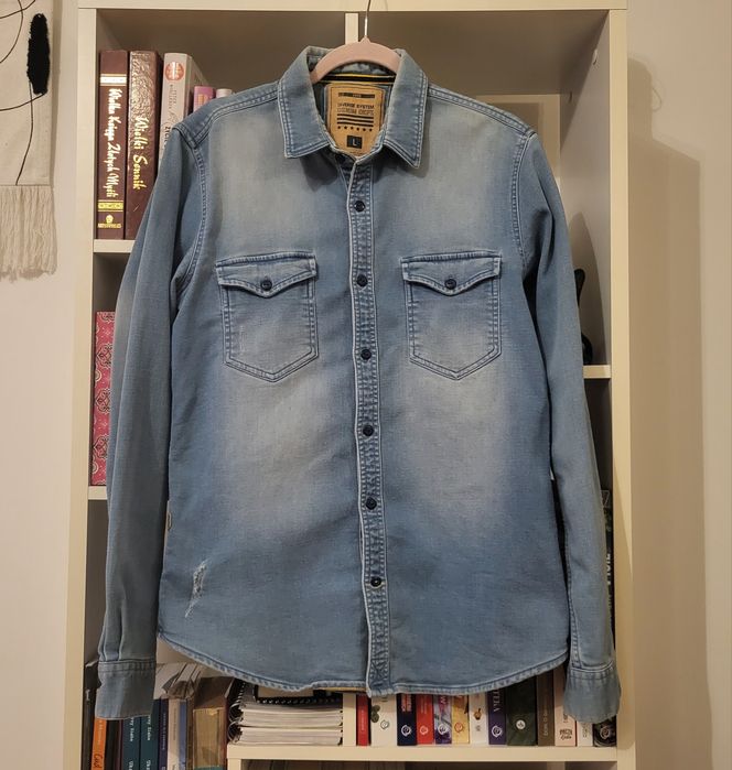 Gruba Jeansowa Koszula Męska r L Diverse