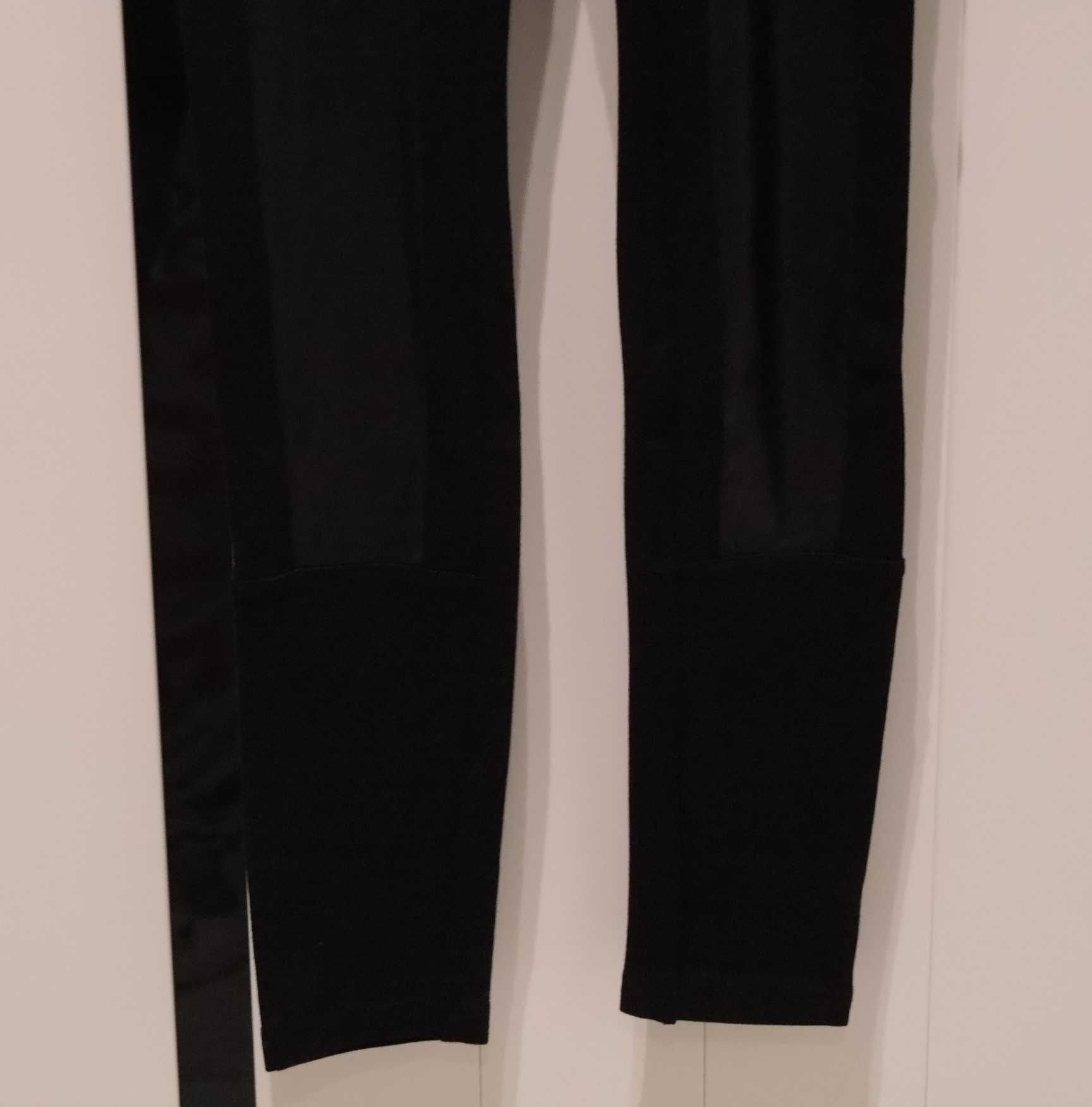 Gina Tricot legginsy skórkowe wstawki 36 S
