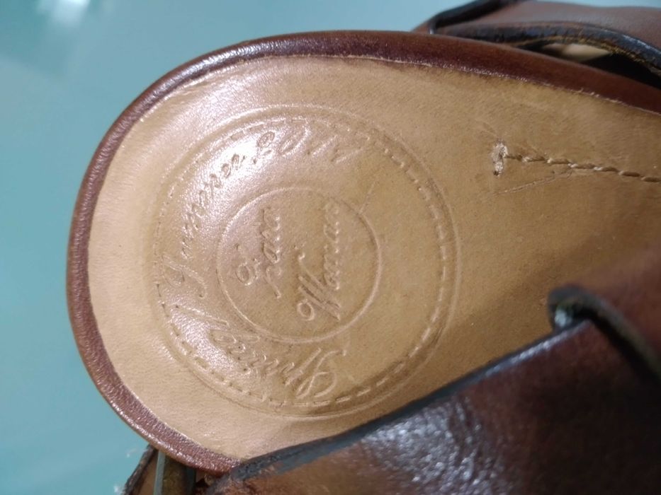 Sandálias Zara em pele castanho / camel