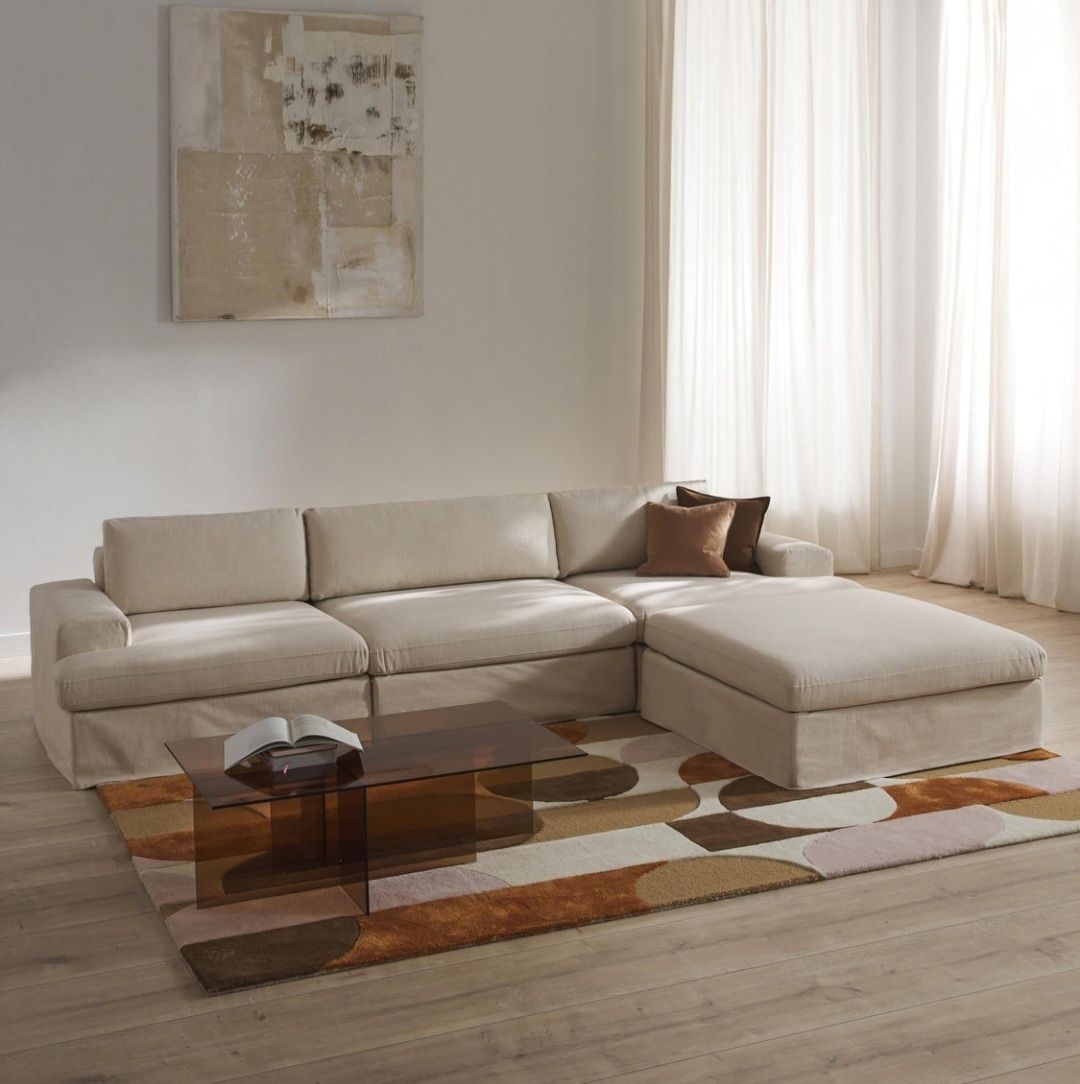 Sofa modułowa z pufem Russell 4-osobowa Westwing Collection