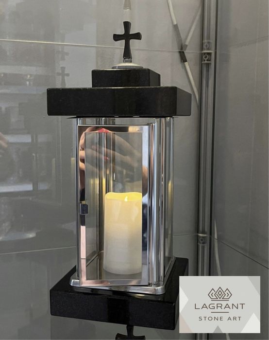 Сучасна лампадка з граніту та нержавіючої сталі