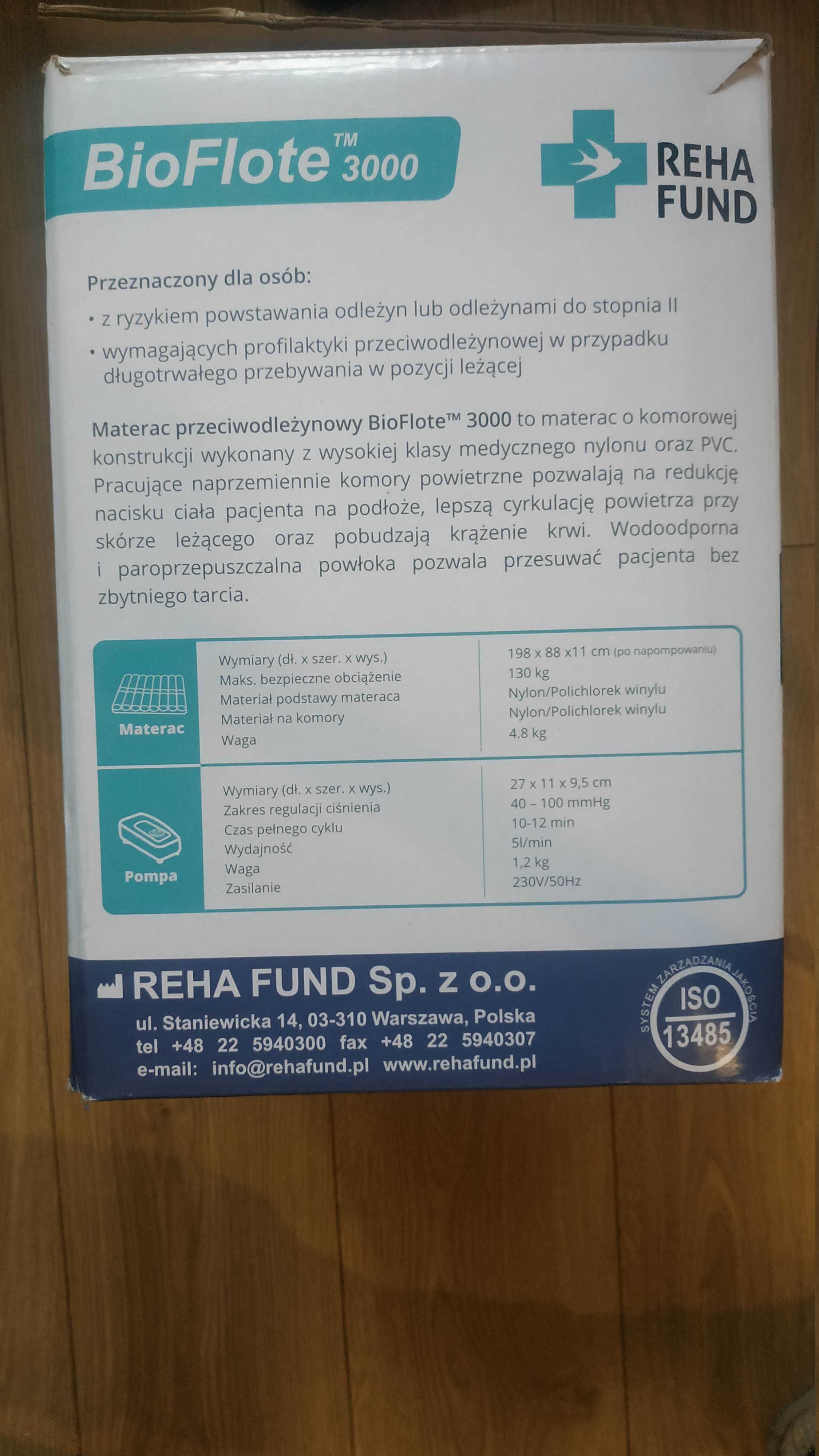 Materac przeciwodleżynowy BioFlote 3000