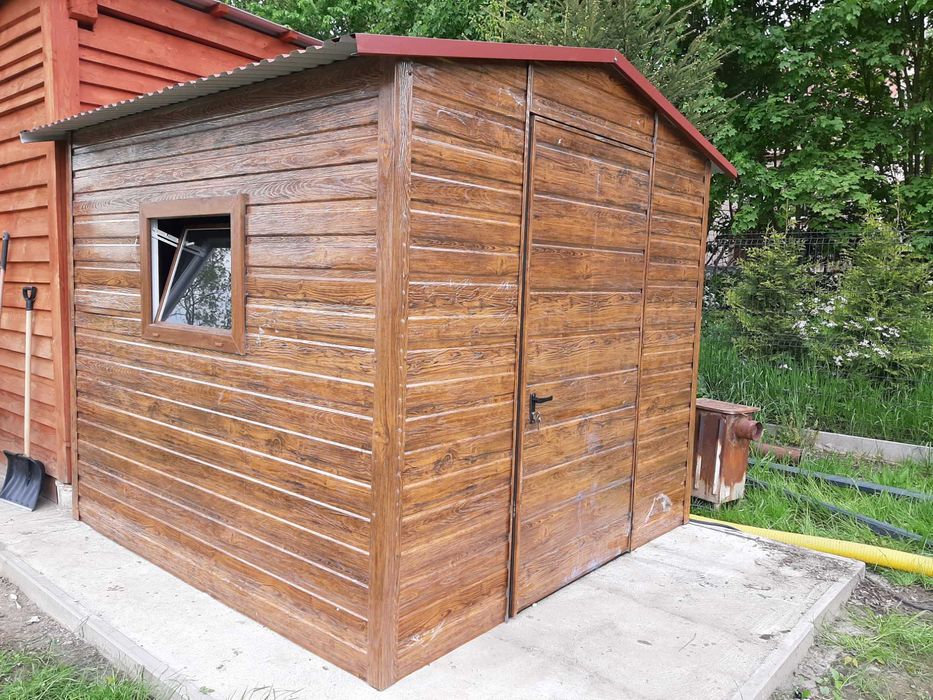 Garaż Blaszany Grafitowy do ogrodu / na działkę - Schowek  - Maj-Blach