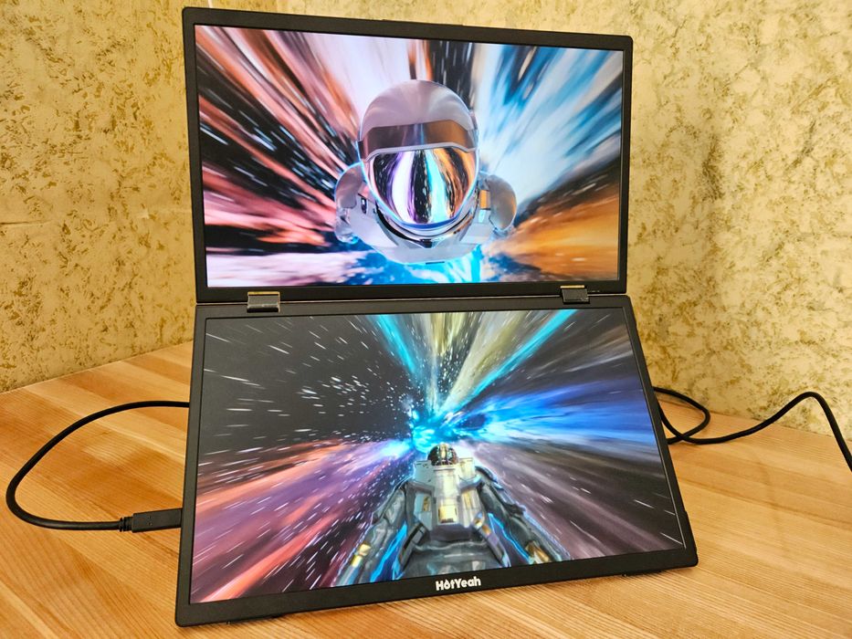 Портативный монитор HotYeah 15,6" с Двумя дисплеями FHD|IPS|USB C|HDMI