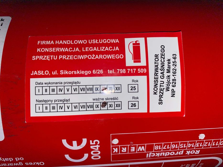 Gaśnica pianowa 6 litrów GPN-6x AB 183B