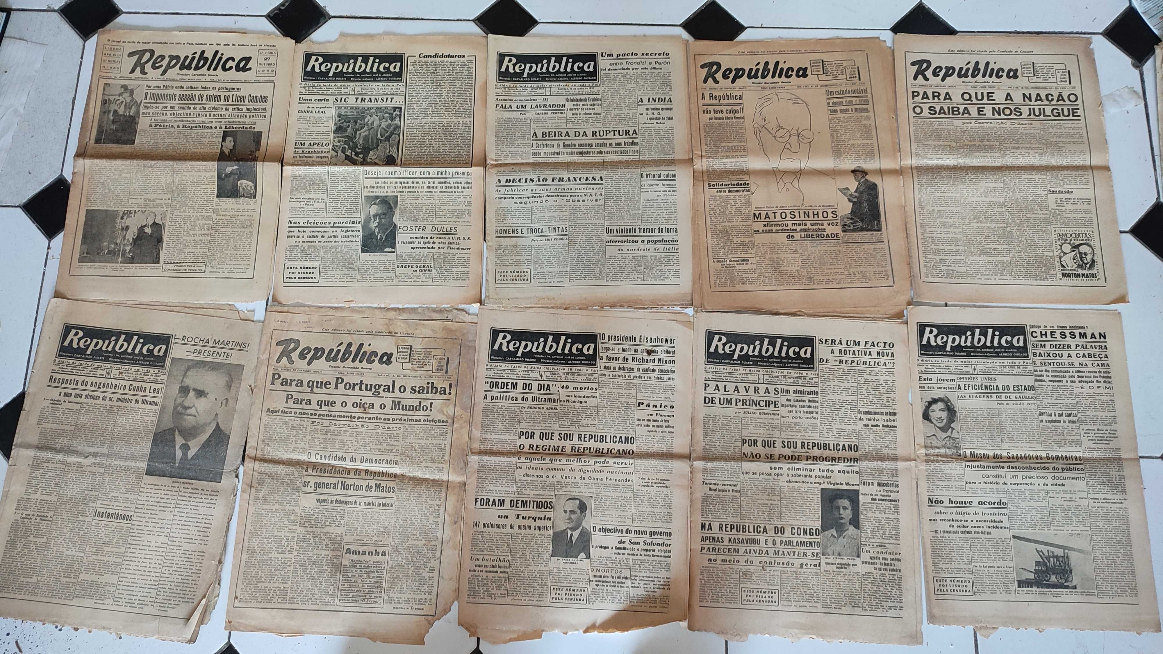 Lote 80 Jornais República - Anos 40, 50 e 60