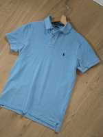 Koszulka Polo Ralph Lauren błękitna męska M slimfit turkusowa