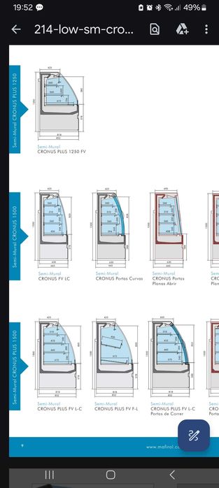Frigorífico Refrigeração Restauração - CRONUS 1500 FB LC -