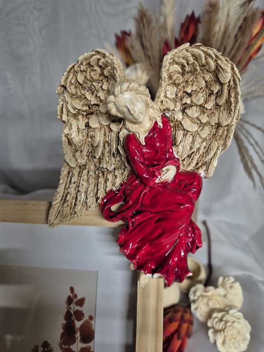 Anioły na ramkę, ramka na zdjecia, prezent, Rękodzieło