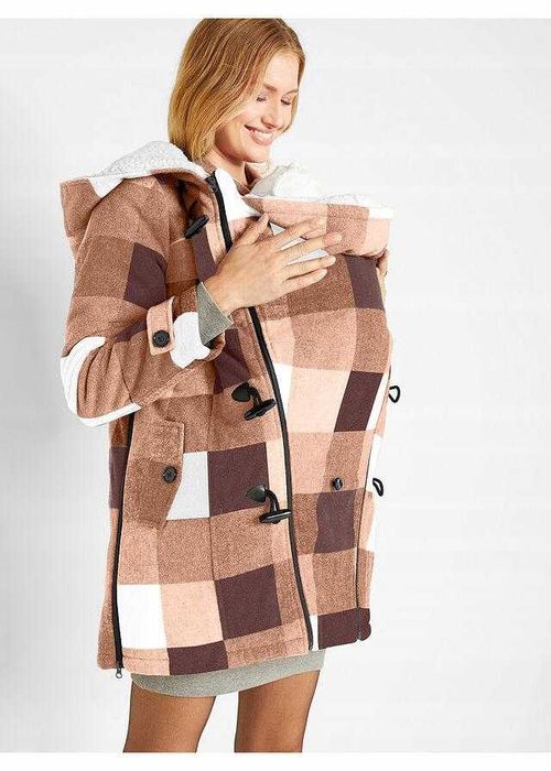 Kurtka ciążowa  z wstawką dla dzidziusia  - Zimowa / z  wełną