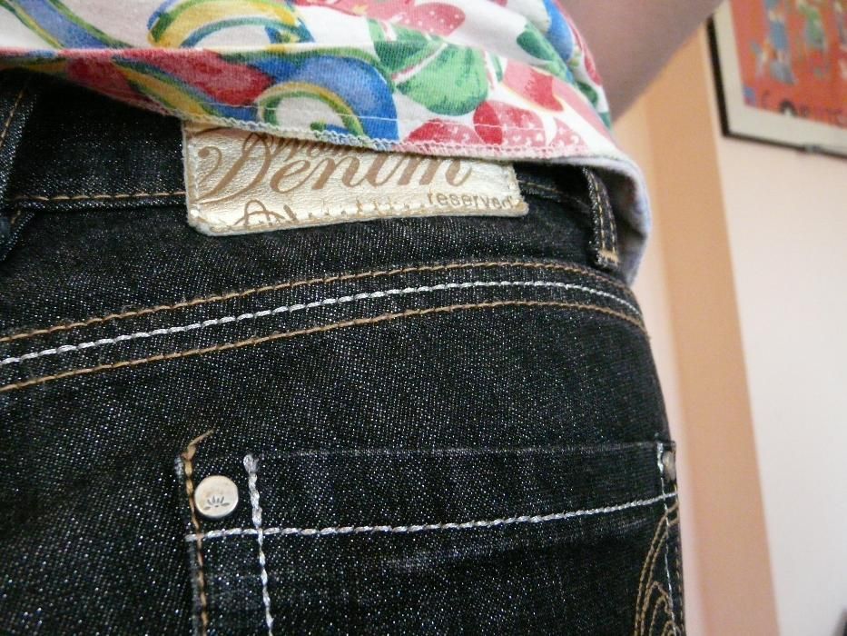 RESERVED super spodnie czarne jeansowe M