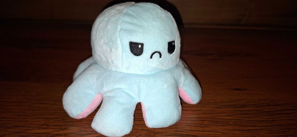 Maskotka - Pluszak - Ośmiornica - Dwustronna - Wesoła / Smutna - 15 cm