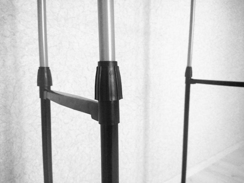 Стійка телескопічна подвійна вішалка для одягу та взуття до 30 кг