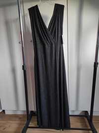sukienka długa czarna NOWA z brokatem
