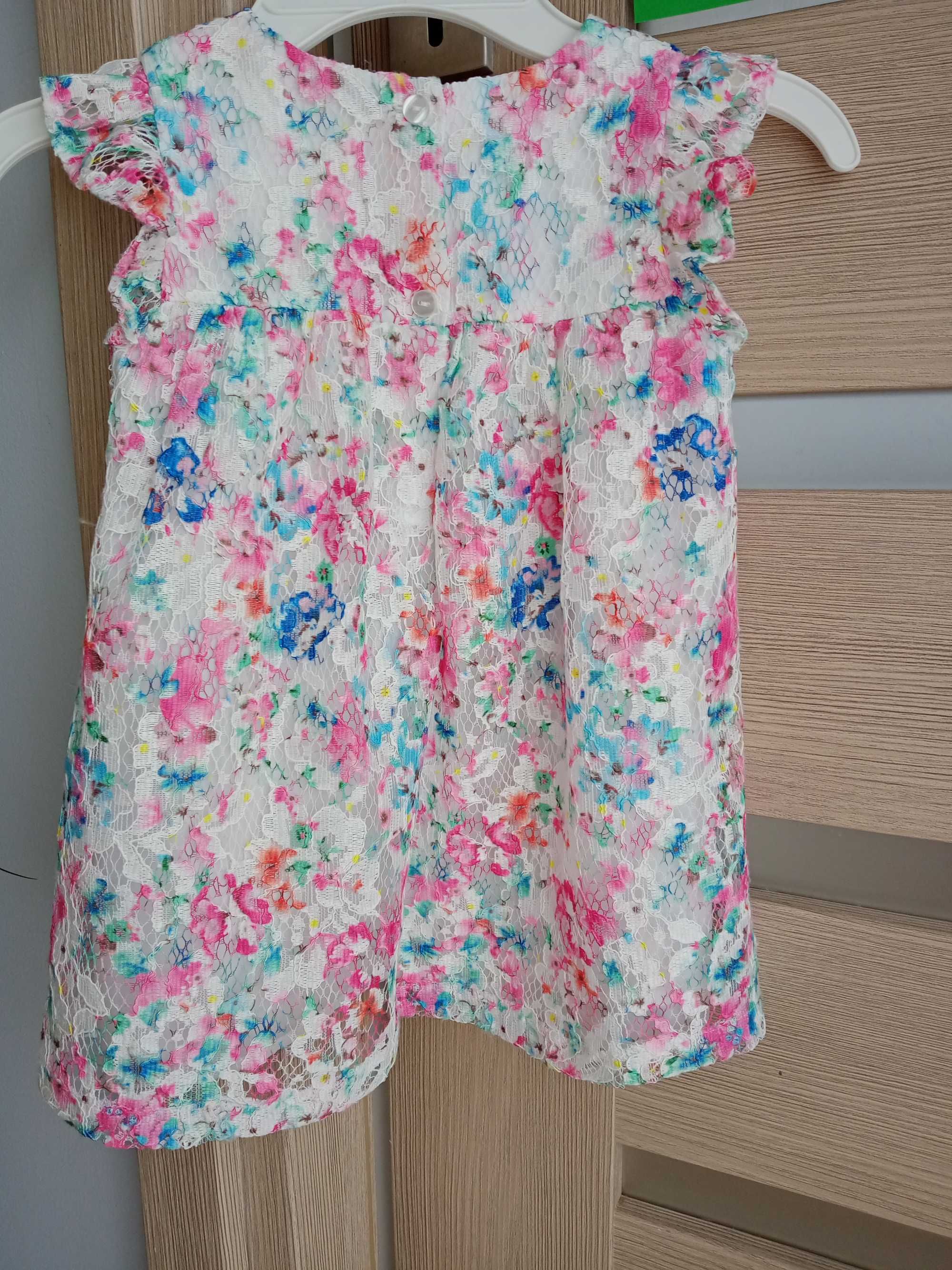 Sukienka wiosenna letnia 2-3 lata, 98-104 cm dziewczynka różnokolorowa