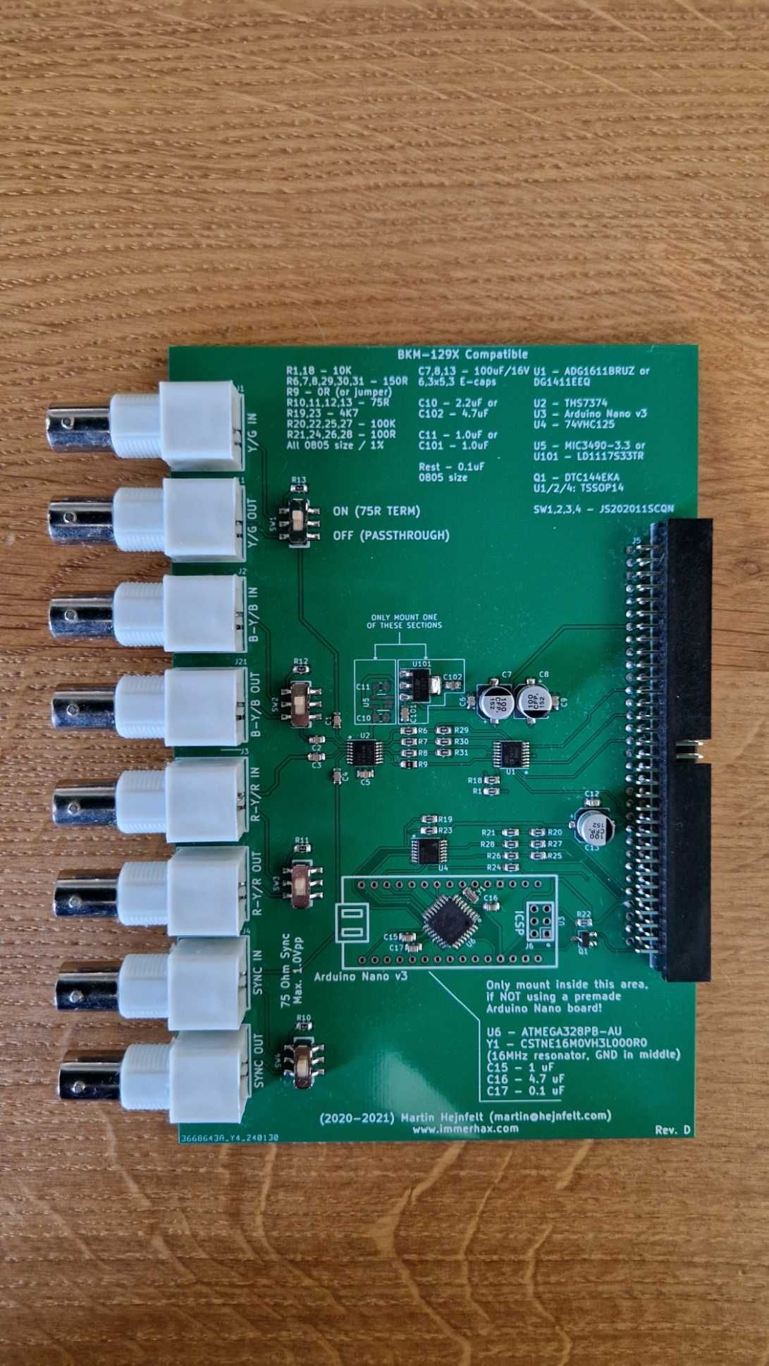 Klon karty SONY BKM-129X do monitorów BVM/PVM (wersja BNC)