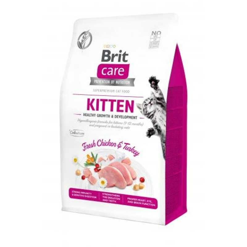 Корм Brit Care Cat GF KITTEN 2 кг з куркою і індичкою для кошенят.Бріт